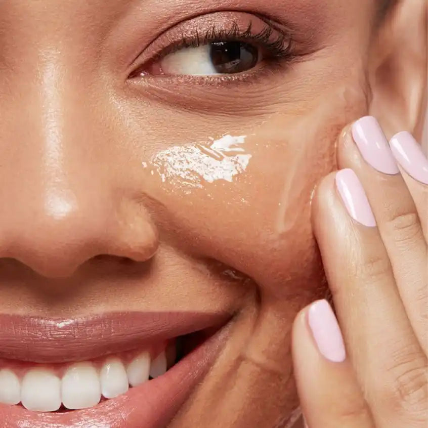 Slugging skincare with petrolatum occlusive layer on skin